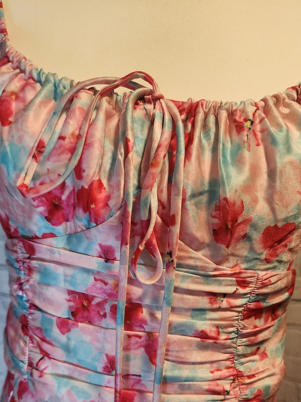 WHO I AM Pink & Aqua Floral Dress